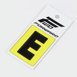 Sticker lettre E pour plaque de vélo BMX Forward 4 cm noir (homologué UCI)