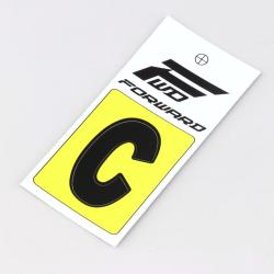 Sticker lettre C pour plaque de vélo BMX Forward 4 cm noir (homologué UCI)
