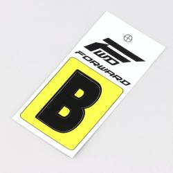 Sticker lettre B pour plaque de vélo BMX Forward 4 cm noir (homologué UCI)