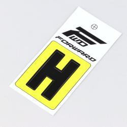 Sticker lettre H pour plaque de vélo BMX Forward 4 cm noir (homologué UCI)