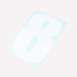 Sticker numéro 8 Ahdes blanc 13 cm