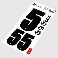 Stickers numéro 5 pour plaques de vélo BMX Box noirs (homologués UCI) (lot de 3)