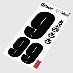 Stickers numéro 9 pour plaques de vélo BMX Box noirs (homologués UCI) (lot de 3)