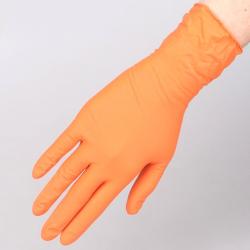 Gants nitrile jetables mécanicien texturé Fifty 8g L oranges