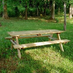 Cémonjardin - Table de pique-nique bois 6/8 places Fontainebleau