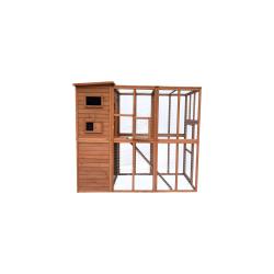 Cémonjardin - Parc à chats avec abri en bois