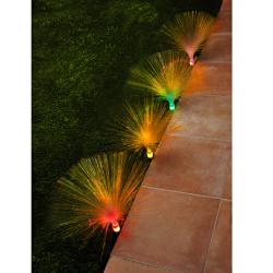 Éclairages de jardin fibres optiques, lot de 4