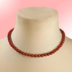 Collier en agate, rouge