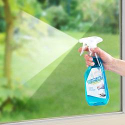 Produit nettoyant spécial vitres avec action antibuée