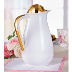 Cafetière isotherme, blanc-or