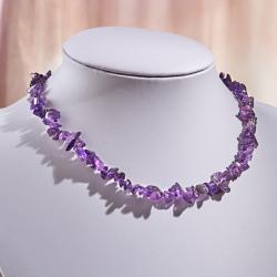 Collier éclats d'améthyste