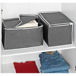 Lot de 2 boîtes de rangement, gris