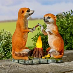 Décoration solaire Suricate et feu de camp