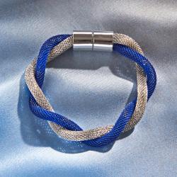 Bracelet, bleu/argenté