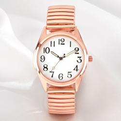 Montre-bracelet grand format, coloris or rose