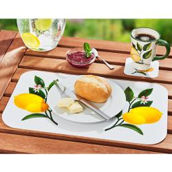 Sets de table + dessous de verre Citron, 12 pièces