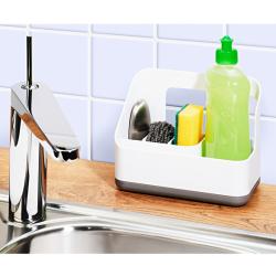 Rangement pour évier, blanc/gris