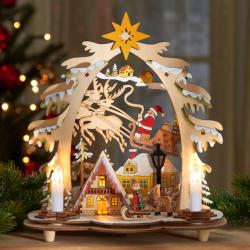 Décoration en bois à LED Étoile