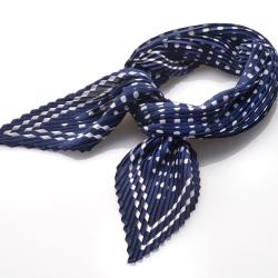 Foulard en plissé, bleu/blanc