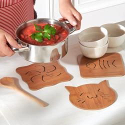 Lot de 3 dessous de plats en bois