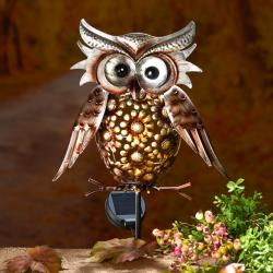 Hibou solaire en métal