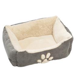 Grand lit pour animaux de compagnie, gris