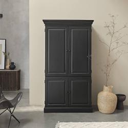 CODE BFRIDAY10, -10% sur Armoire en bois massif acajou massif, Acajou, Noir, H190 cm L100 l100 cm BERAH GETAH
