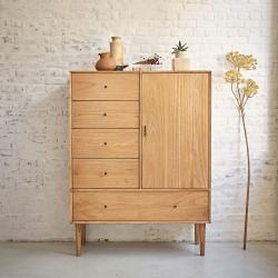 CODE BFRIDAY10, -10% sur Armoire en bois massif mindi massif, Mindy, Naturel, H160 cm L120 l120 cm BERAH GETAH