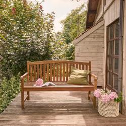 CODE BFRIDAY10, -10% sur Banc de jardin en bois massif teck huilé massif, Teck huilé, Marron, H93 cm L150 l60 cm BERAH GETAH