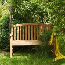 CODE BFRIDAY10, -10% sur Banc de jardin en bois massif bois de teck massif, Teck, Naturel, H93 cm L120 l60 cm BERAH GETAH