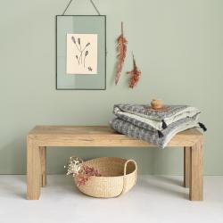 PROMO - 6% Banc en bois massif teck recyclé massif FSC mixte Teck recyclé FSC mixte Naturel BERAH GETAH