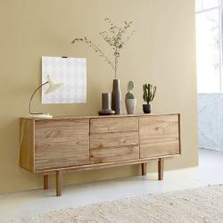 CODE BFRIDAY10, -10% sur Buffet en bois massif mindi massif 180 cm, Mindi, Naturel, H75 cm L180 l42 cm BERAH GETAH