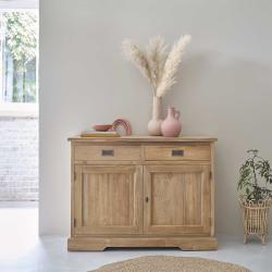 CODE BFRIDAY10, -10% sur Buffet en bois massif teck massif 120 cm, Teck, Naturel, H90 cm L120 l50 cm BERAH GETAH