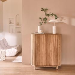CODE BFRIDAY10, -10% sur Buffet en bois massif teck massif 90 cm, Teck, Naturel, H100 cm L90 l90 cm BERAH GETAH