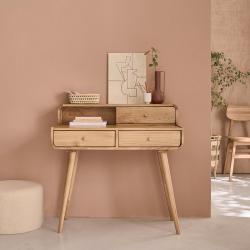 CODE BFRIDAY10, -10% sur Bureau en bois massif mindi massif 90 cm, Mindi, Naturel, H90 cm L90 l90 cm BERAH GETAH