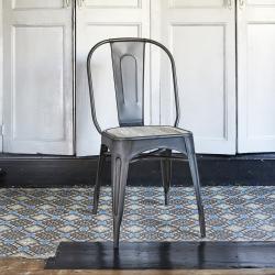 CODE BFRIDAY10, -10% sur Chaise en bois massif bois recyclé et métal, Métal, Gris, H93 cm L54 l40 cm BERAH GETAH