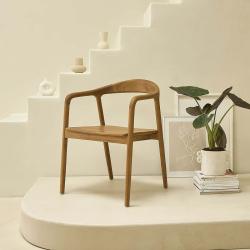 CODE BFRIDAY10, -10% sur Chaise en bois massif teck massif, Teck, Naturel, H80 cm L58 l56 cm BERAH GETAH