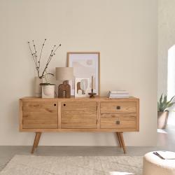 CODE BFRIDAY10, -10% sur Commode en bois massif mindi massif 180 cm, Mindy, Naturel, H84 cm L180 l45 cm BERAH GETAH