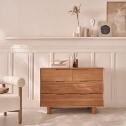 CODE BFRIDAY10, -10% sur Commode en bois massif teck massif 110 cm, Teck, Naturel, H80 cm L110 l110 cm BERAH GETAH