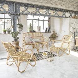 Ensemble en rotin, Rotin, Naturel, H95 cm L131 l68 cm BERAH GETAH