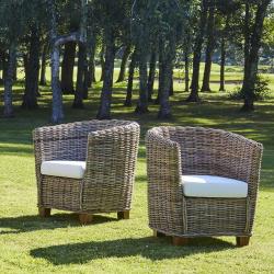 CODE BFRIDAY10, -10% sur Fauteuil de jardin en bois massif kubu naturel (lot de 2), Kubu, Naturel, H80 cm L86 l86 cm BERAH GETAH