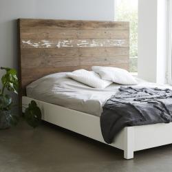 PROMO - 21% Lit en bois massif bois recyclé massif 160 cm Pin recyclé Naturel BERAH GETAH