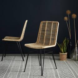 Chaise en rotin et métal (lot de 2), , , H L l BERAH GETAH