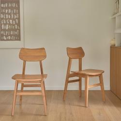 PROMO - 16% Chaise en bois massif teck massif (lot de 2) Teck Naturel BERAH GETAH