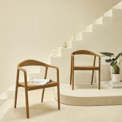 CODE BFRIDAY10, -10% sur Chaise en bois massif teck massif (lot de 2), Teck, Naturel, H80 cm L58 l56 cm BERAH GETAH