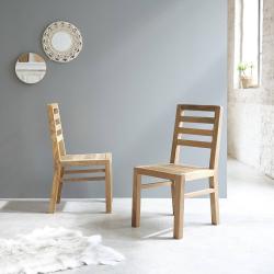 CODE BFRIDAY10, -10% sur Chaise en bois massif teck recyclé massif (lot de 2), Teck recylé, Naturel, H94 cm L48 l50 cm BERAH GETAH