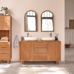 CODE BFRIDAY10, -10% sur Meuble sous vasque en bois massif teck massif 140 cm, Teck, Naturel, H80 cm L140 l140 cm BERAH GETAH