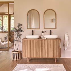 CODE BFRIDAY10, -10% sur Meuble sous vasque en bois massif teck massif 142 cm, Teck, Naturel, H79 cm L140 l140 cm BERAH GETAH
