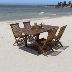 CODE BFRIDAY10, -10% sur Salon de jardin en bois massif teck huilé massif extensible 4/8 places, Teck huilé, Marron, H75 cm L120 l120 cm BERAH GETAH