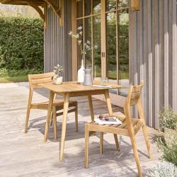 CODE BFRIDAY10, -10% sur Salon de jardin en bois massif teck massif 2/4 places, Teck, Naturel, H75 cm L80 l80 cm BERAH GETAH